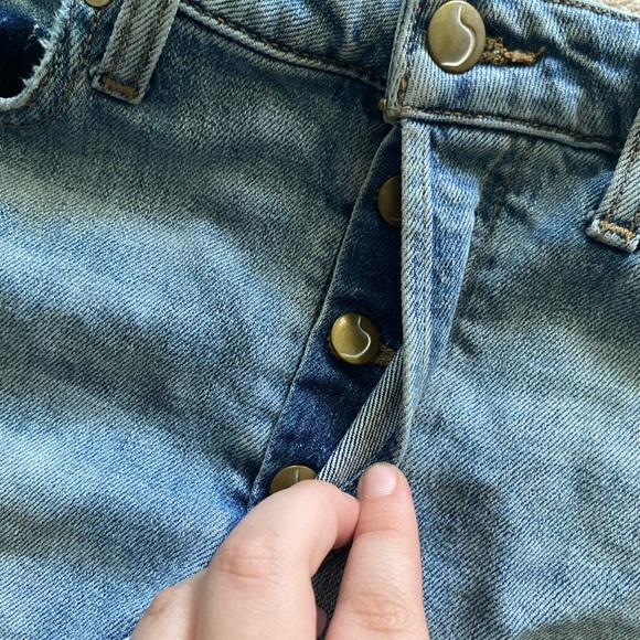 Joe’s Jeans | Denim asymmetrical distressed jean mini skirt - Picture 3 of 8